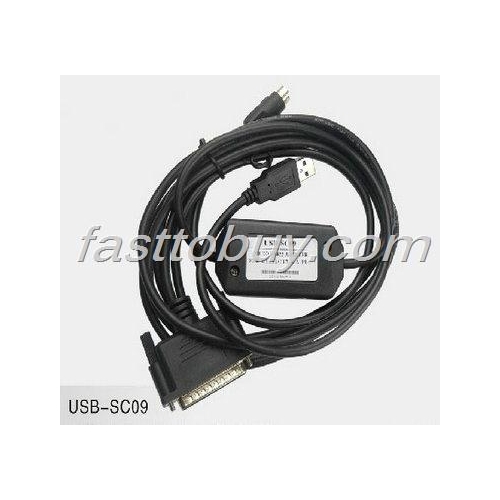 SC-09+ RS232 interface PLC programming cable For Mitsubishi FX & A series programmer with IC optoelectronic isolation Le