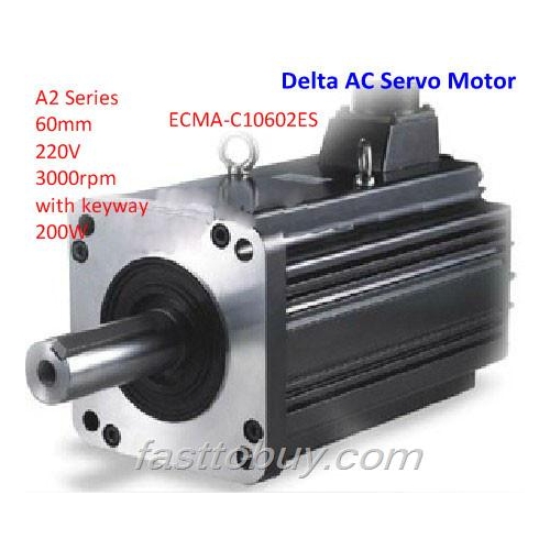 Delta AC Servo Motor A2 Series ECMA-C10602ES 60mm 220V 3000rpm with keyway 200W New