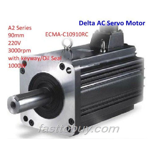 Delta AC Servo Motor A2 Series ECMA-C10910RC 90mm 220V 3000rpm with keyway/Oil Seal 1000W 1KW New