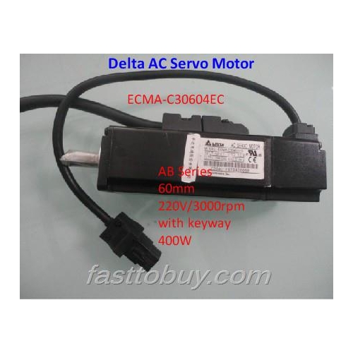 Delta AC Servo Motor AB Series ECMA-C30604EC 60mm 220V 3000rpm with keyway 400W 0.4KW New