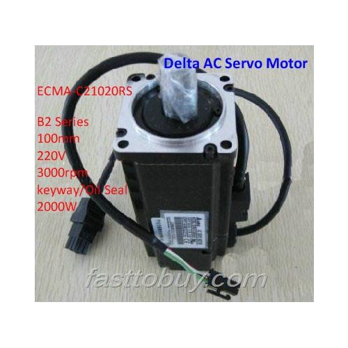 Delta AC Servo Motor B2 Series ECMA-C21020RS 100mm 220V 3000rpm keyway/Oil Seal 2000W New