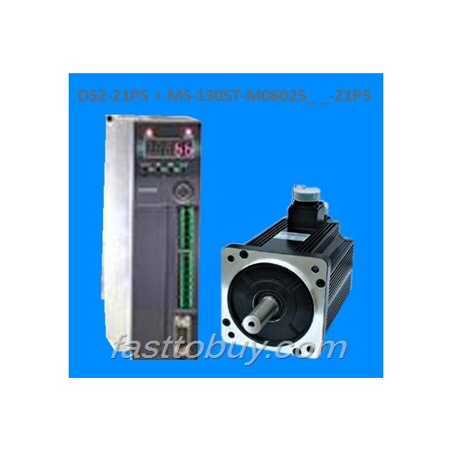 Xinje Servo Drive DS2-21P5 1500w 1.5kw Single Phase AC200V 50/60Hz + Servo Motor MS-130ST-M06025_ _-21P5 220V 2500rpm 6N