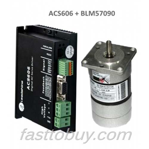 Leadshine 90W brushless DC servo set (drive ACS606 + motor BLM57090) New