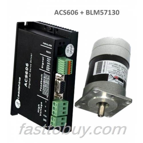 Leadshine 130W brushless DC servo set (drive ACS606 + motor BLM57130) New