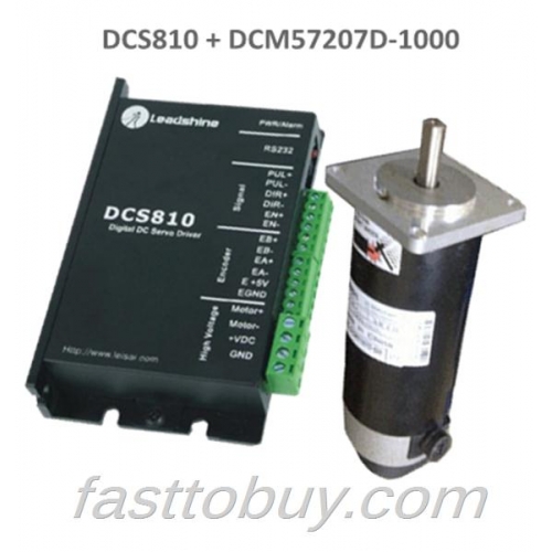 Leadshine 120W brushed DC servo set (drive DCS810 + motor DCM57207D-1000) New