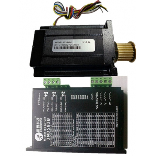 Leadshine SYNCHRONOUS BELT PULLEY  NEMA23 57mm 212oz-in 1.5N.M 20-50VDC 3phase Stepper motor Drive kits 573S15-L+3ND583B