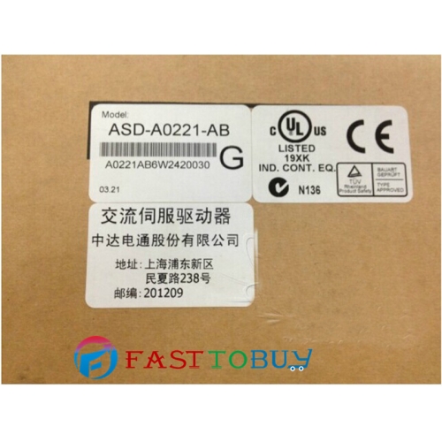 ASD-A0221-AB Detla AC Sevor Drive 1ph 220V 200W 1.3A Encoder Resolution 2500ppr New