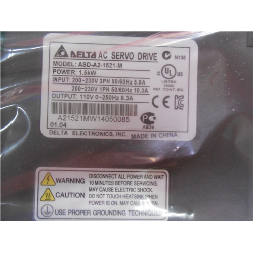 ASD-A2-1521-M Delta AC Servo Drive 1ph 220V 1.5KW 8.3A CANopen E-CAM with Full-Closed Control New