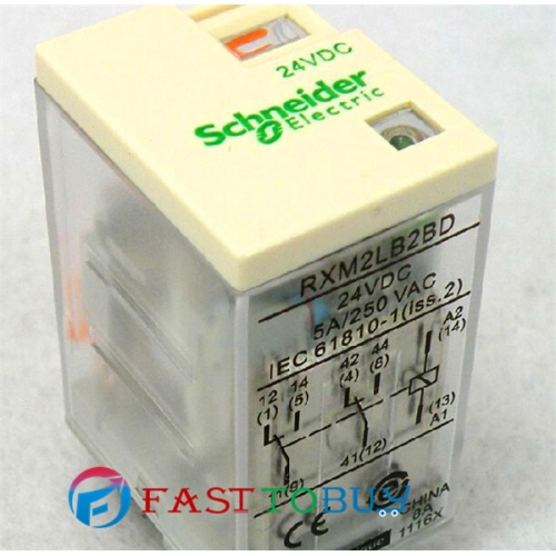 10pcs/Lot RXM2LB2BD TeSys D Plug Type Intermediate Relay DC 24V 5A 2 Pair Contact  with LED New