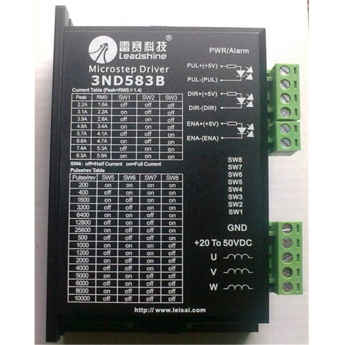 CNC Stepper Drive 3ph 2.2~8.3A 20~50VDC Laser Cutting Machine Matching Nema23 34 Motor 3ND583B Leadshine