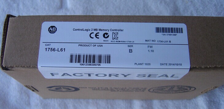 1756-L61 Allen-Bradley PLC 1756 ControlLogix Controller Processor 2MKbyte Memory New