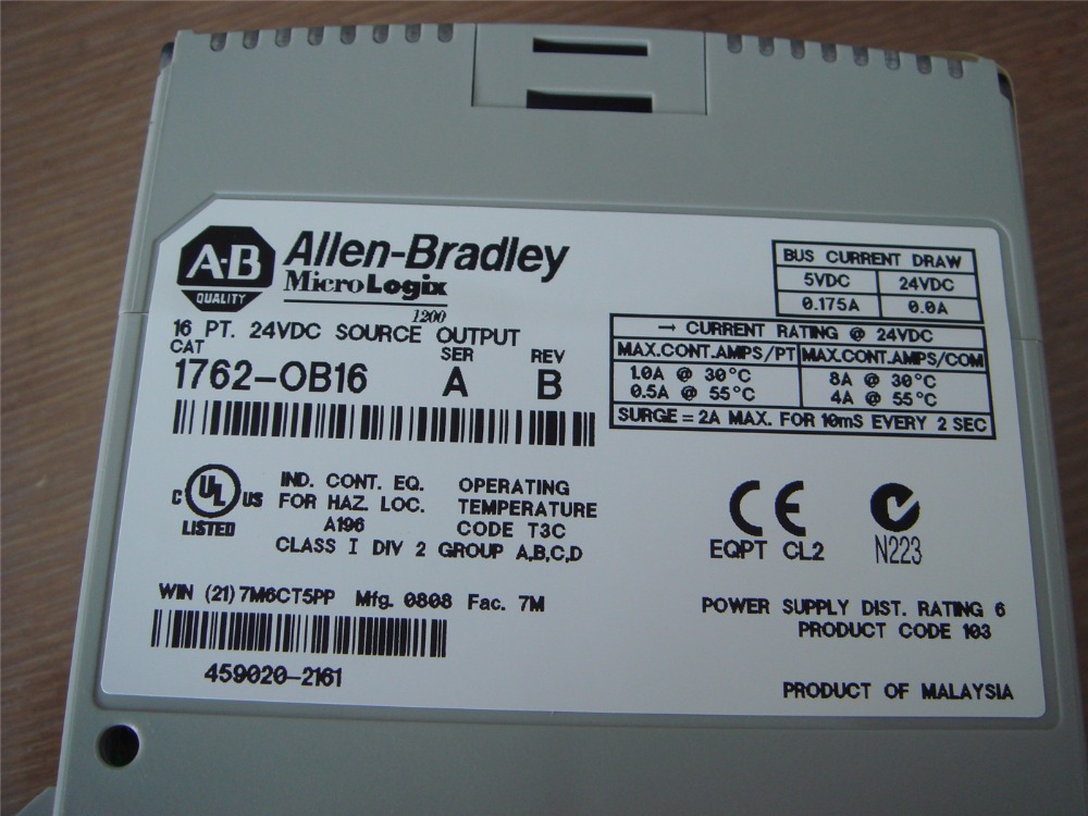 1762-OB16 AB Allen-Bradley PLC 24VDC 16 Outputs Digital Output Module 1762 Series Original brand new