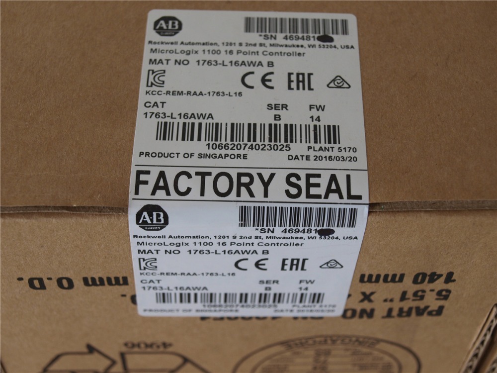 1763-L16AWA AB Allen-Bradley PLC 120/240V AC MicroLogix 1100 Controller 1763 Series Original brand new