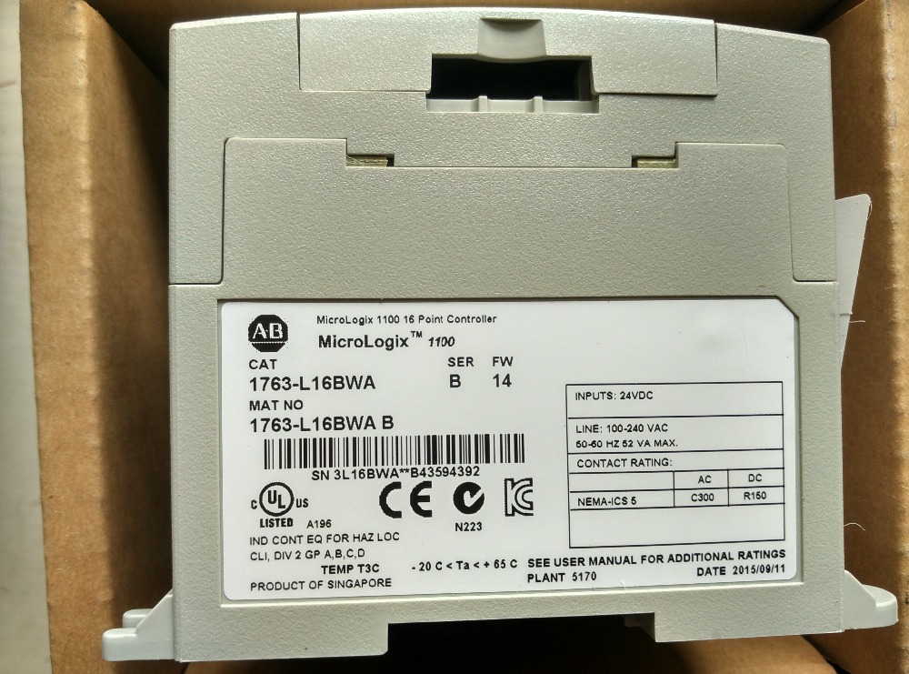 1763-L16BWA AB Allen-Bradley PLC 120/240V AC MicroLogix 1100 Controller 1763 Series Original brand new