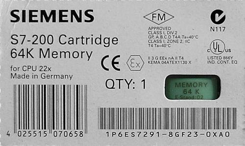 6ES7 291-8GF23-0XA0 Siemens Memory Module MC291 for New in box