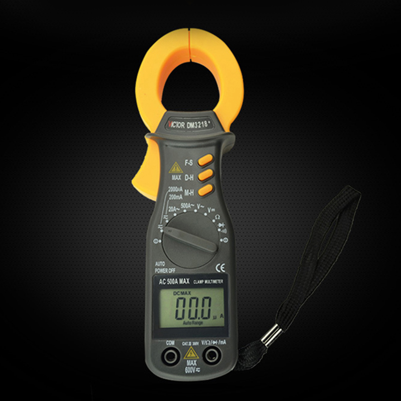 Clamp meter AC/DC 200Ua / 2000Ua / 20mA/ 200mA / 2A / 20A / 200A / 500A DM3218+ VICTOR