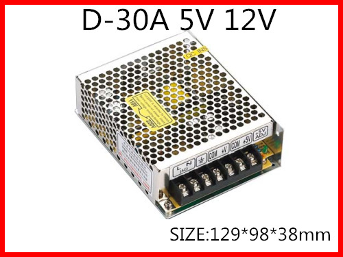 D-30B MEAN WELL 30W 5V4A +24V1A Dual Output Switching Power Supply