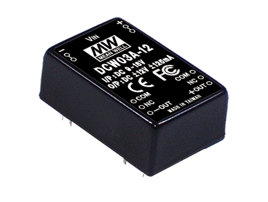 DCW03C-12 MEAN WELL 3W 36~72V Input 12V Regulated Dual Output DC-DC Converter Power Supply