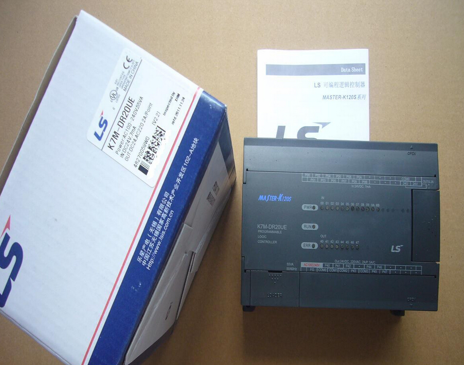 K7M-DR20UE LS PLC K120S Series Economic Type 12 DC Inputs(24VDC) 8 Relay Outputs 85~264VAC New