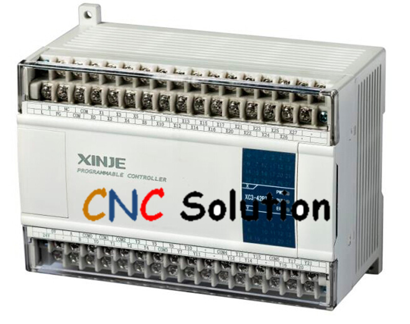 PLC CPU AC220V 24 DI NPN 18 DO Relay&Transistors XC3-42RT-E with  programming cable New