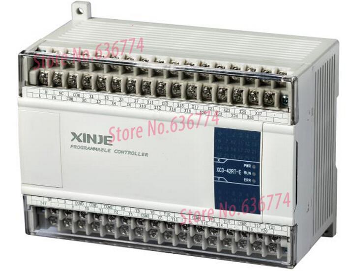 PLC CPU AC220V 24 DI NPN 18 DO Relay XC3-42R-E with  programming cable New