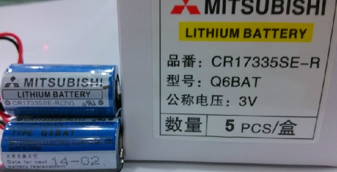 Q6BAT CR17335SE-R/3V Mitsubishi PLC Lithium Battery 3V Original Brand New