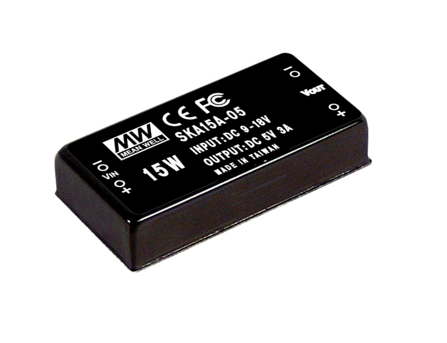 SKA15C-05 MEAN WELL 15W 36~72V Input 5V Regulated Single Output DC-DC Converter Power Supply